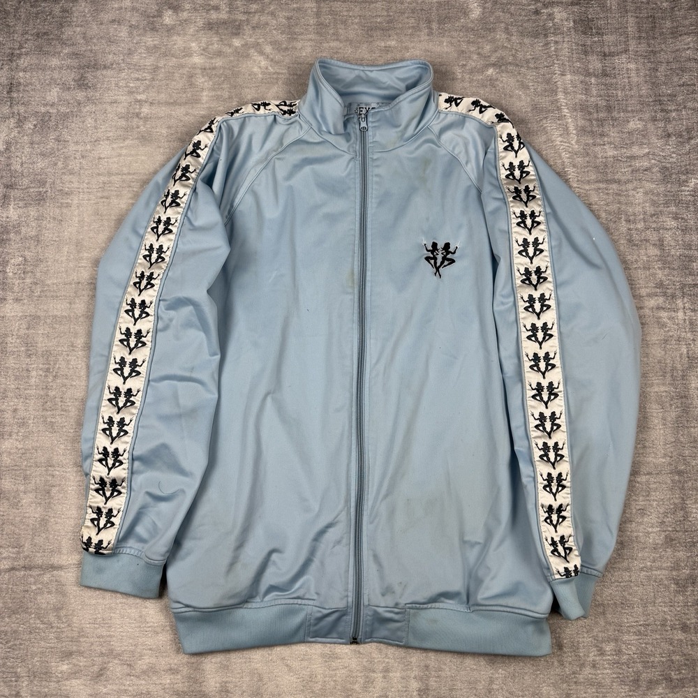 Exco Jacket Mens Large Carolina Blue‎ Vtg Y2K Hip Hop Track Kappa Parody